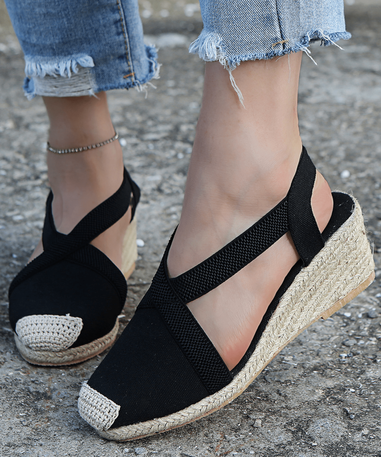 Fenne | Ankle Strap Canvas Espadrilles