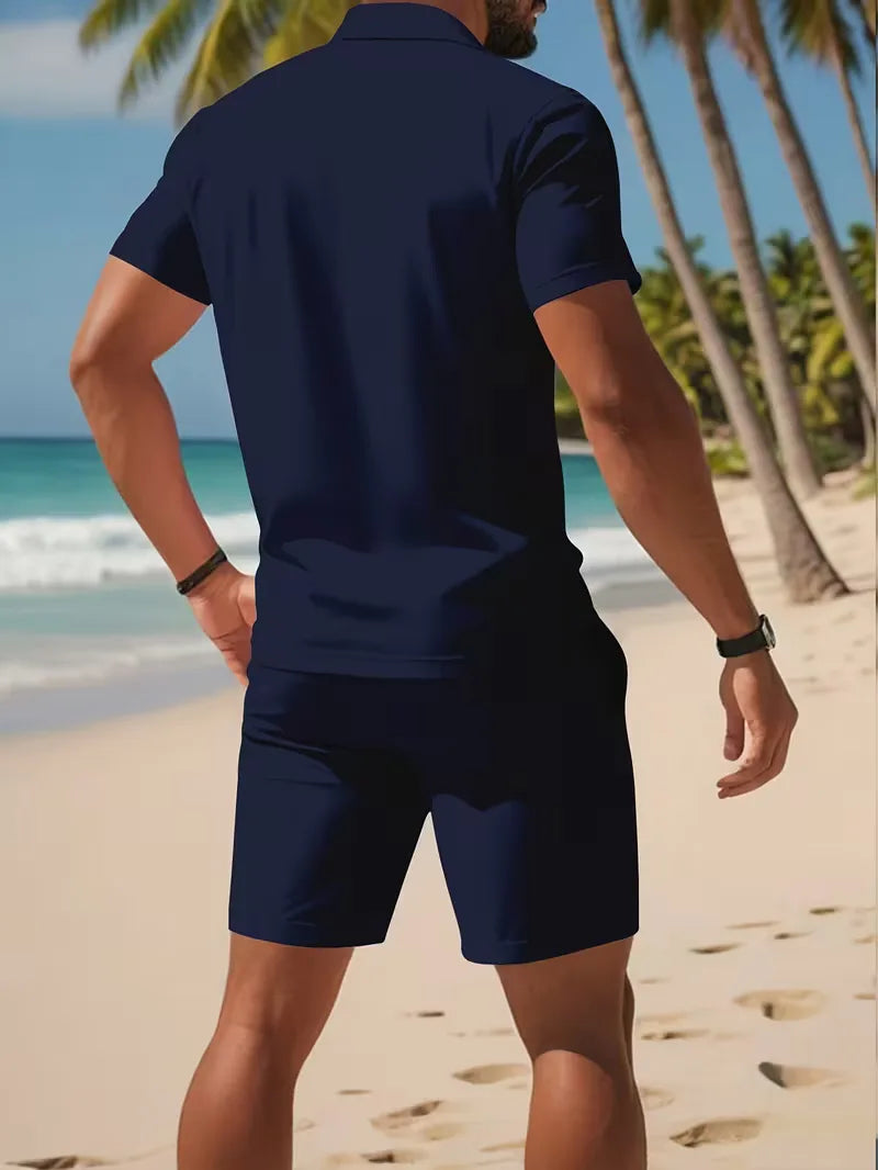 Summer clothing set with polo and shorts