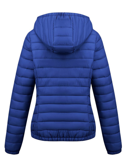 Fien | Ruched hoodie puffy jacket with angled pockets