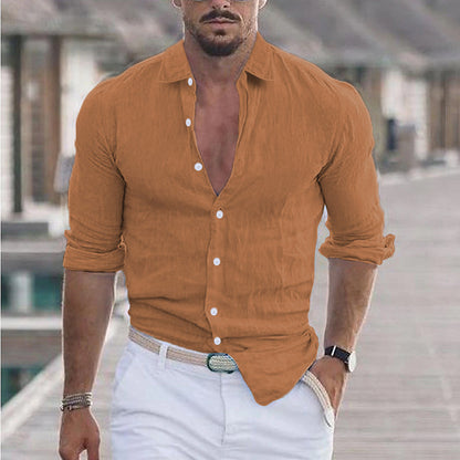 Finn | Linen Men's Shirt with Turn-Down Collar