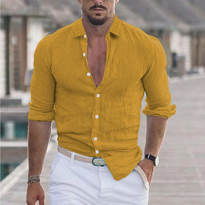 Finn | Linen Men's Shirt with Turn-Down Collar