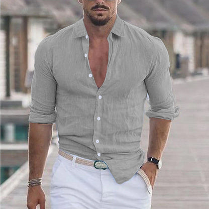 Finn | Linen Men's Shirt with Turn-Down Collar