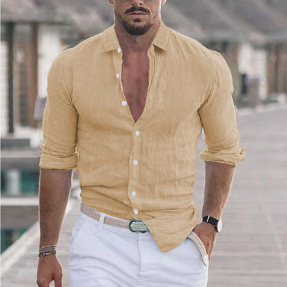 Finn | Linen Men's Shirt with Turn-Down Collar