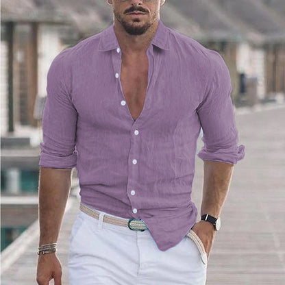 Finn | Linen Men's Shirt with Turn-Down Collar