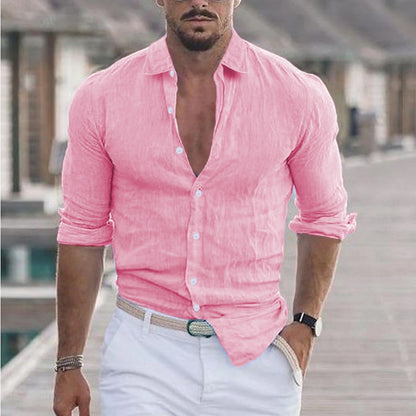 Finn | Linen Men's Shirt with Turn-Down Collar