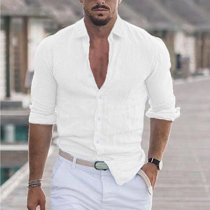 Finn | Linen Men's Shirt with Turn-Down Collar