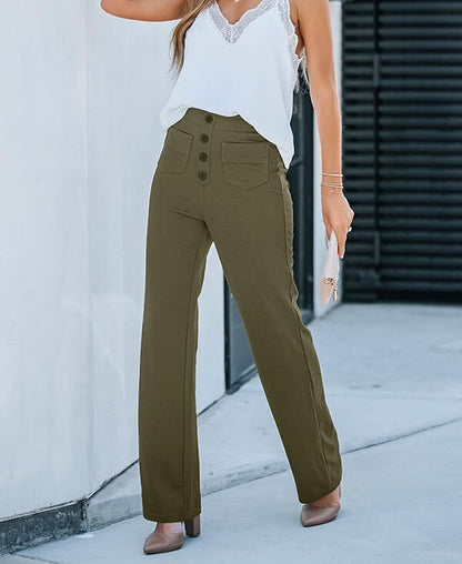 Fleur | Elastic High-Waisted Trousers