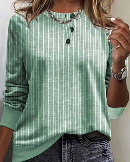 Striped Sweater with Round Neck