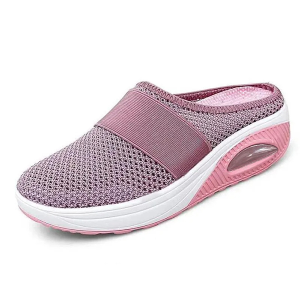 Padded Slip-On Wedge Heels in Suede