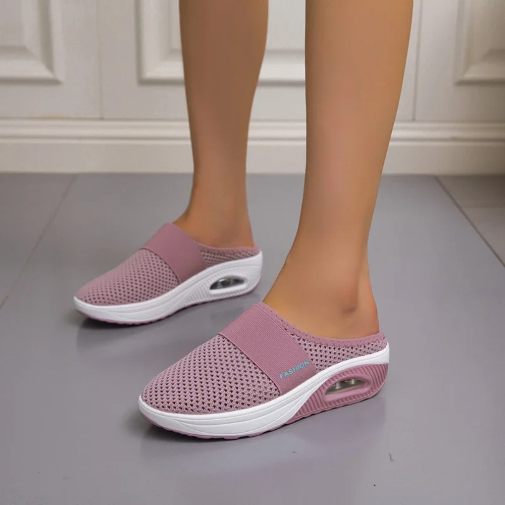 Padded Slip-On Wedge Heels in Suede