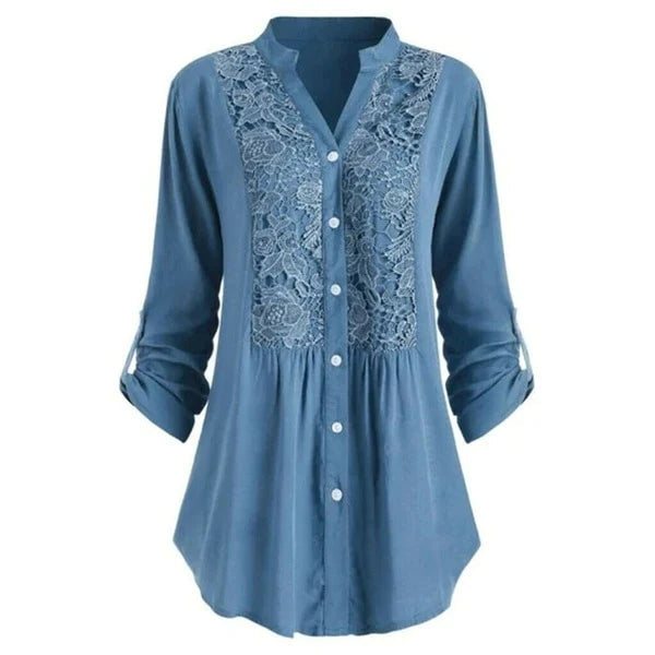 Hailei | Long women's blouse with puff sleeves