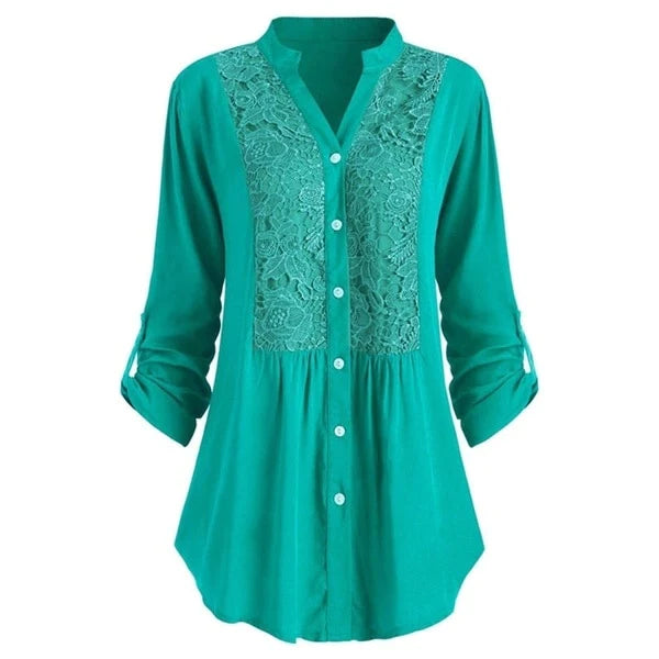 Hailei | Long women's blouse with puff sleeves