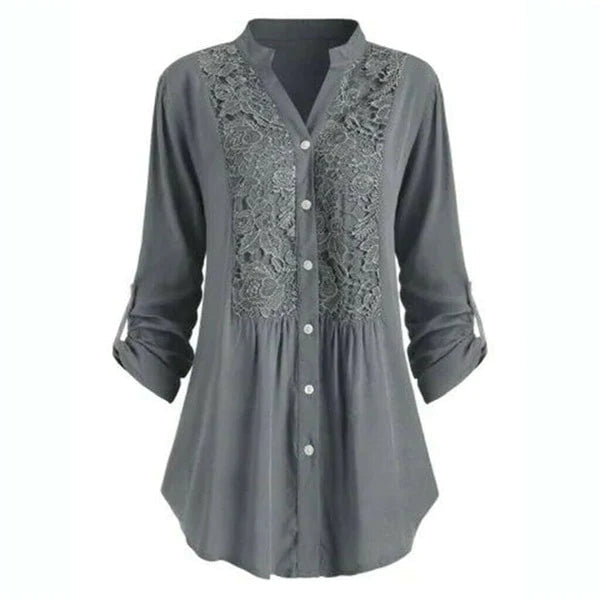Hailei | Long women's blouse with puff sleeves