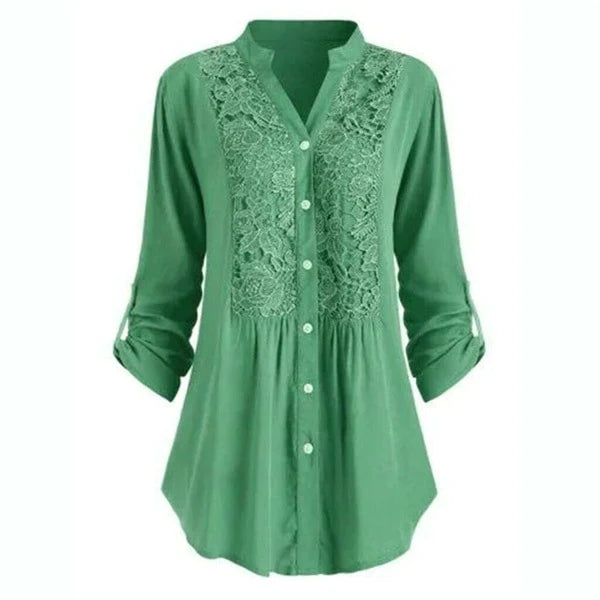 Hailei | Long women's blouse with puff sleeves