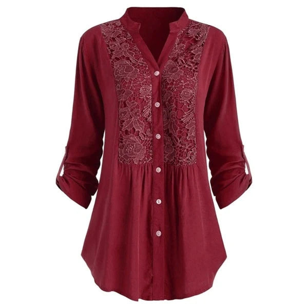 Hailei | Long women's blouse with puff sleeves