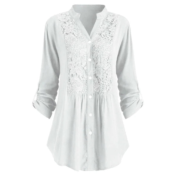 Hailei | Long women's blouse with puff sleeves