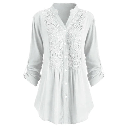 Hailei | Long women's blouse with puff sleeves