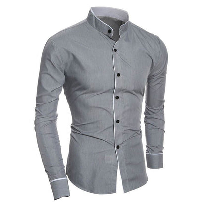 Hendrik | Slim-fit men's shirt with stand-up collar