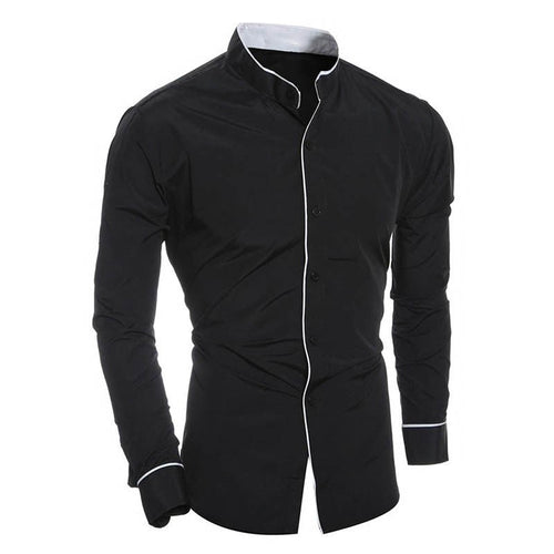 Hendrik | Slim-fit men's shirt with stand-up collar