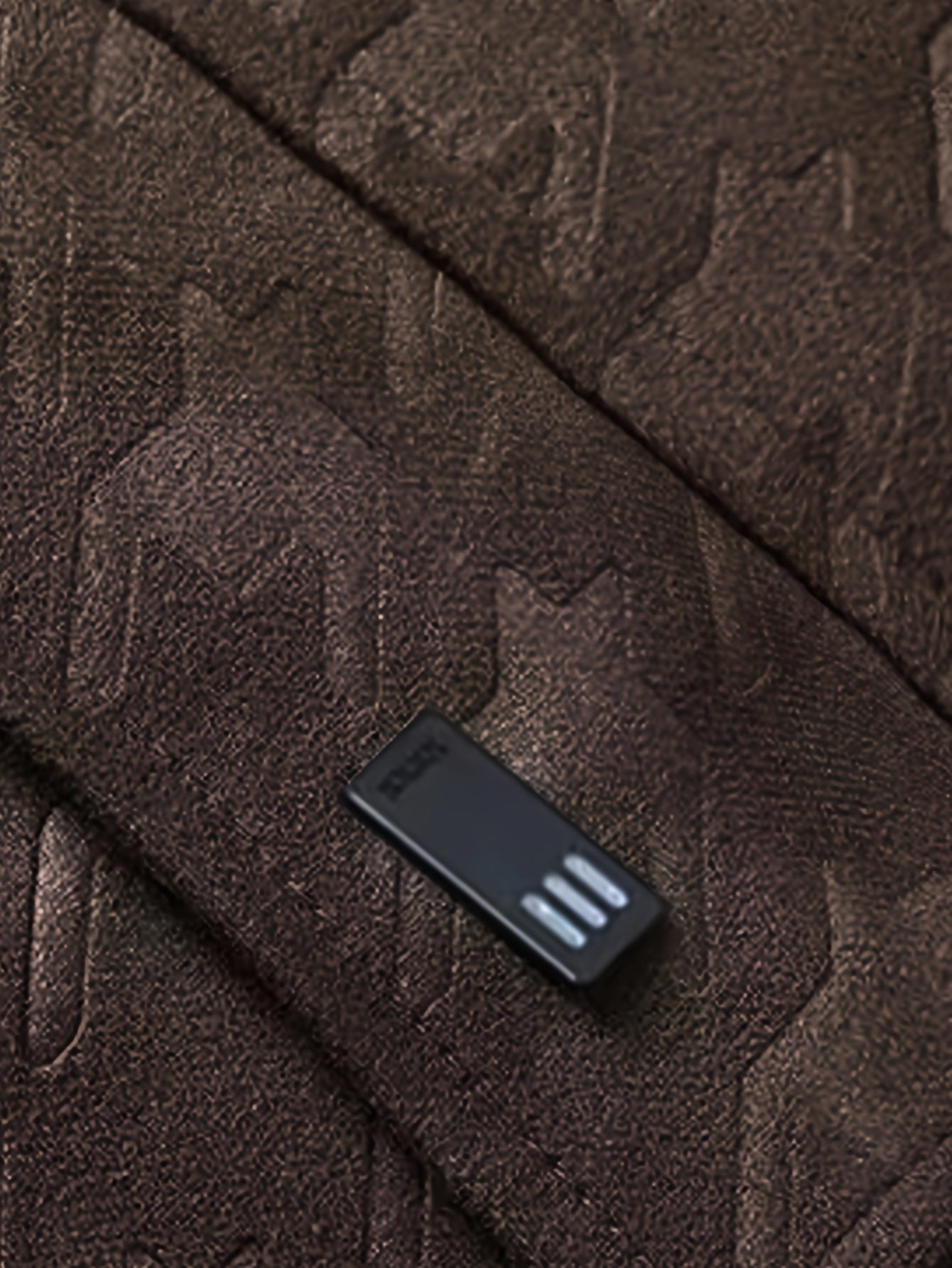 Men's Coat with Houndstooth Pattern and Fleece Lining