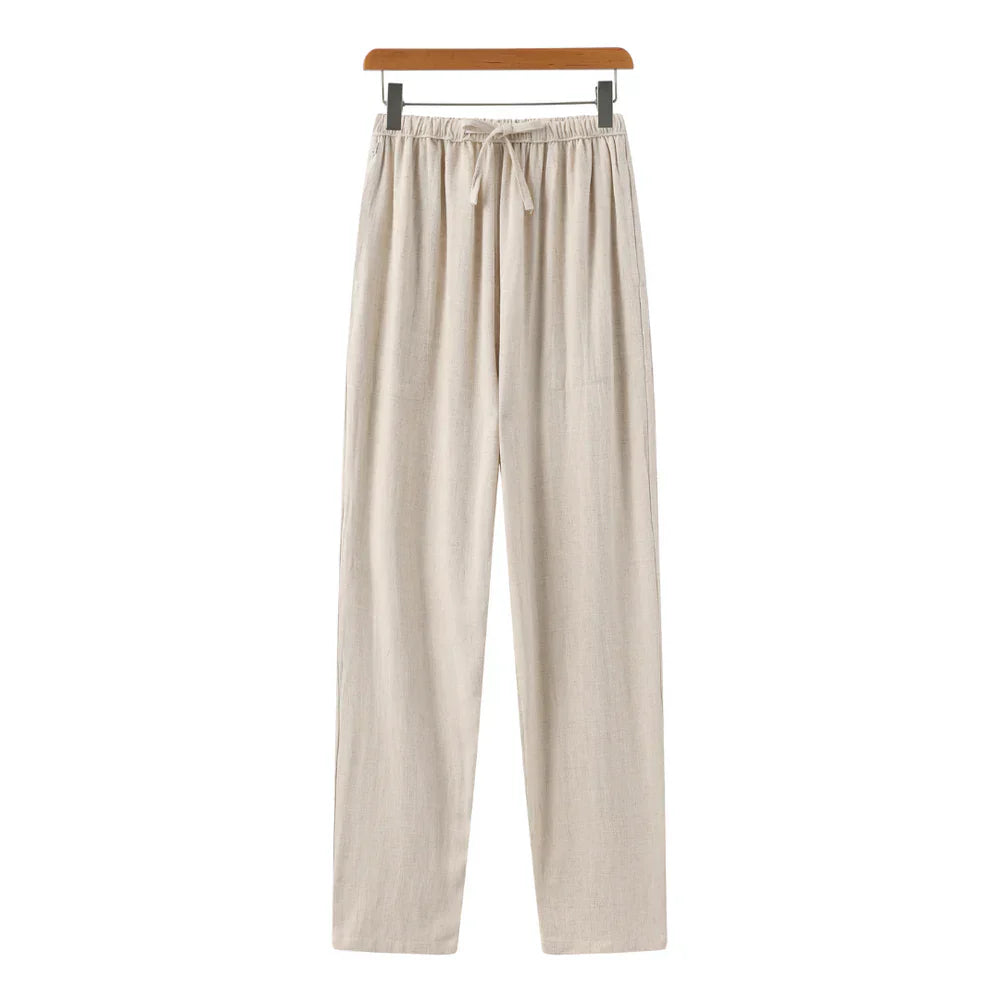 Hessel | Linen Slim Fit Trousers