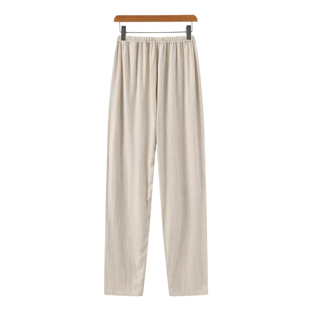 Hessel | Linen Slim Fit Trousers
