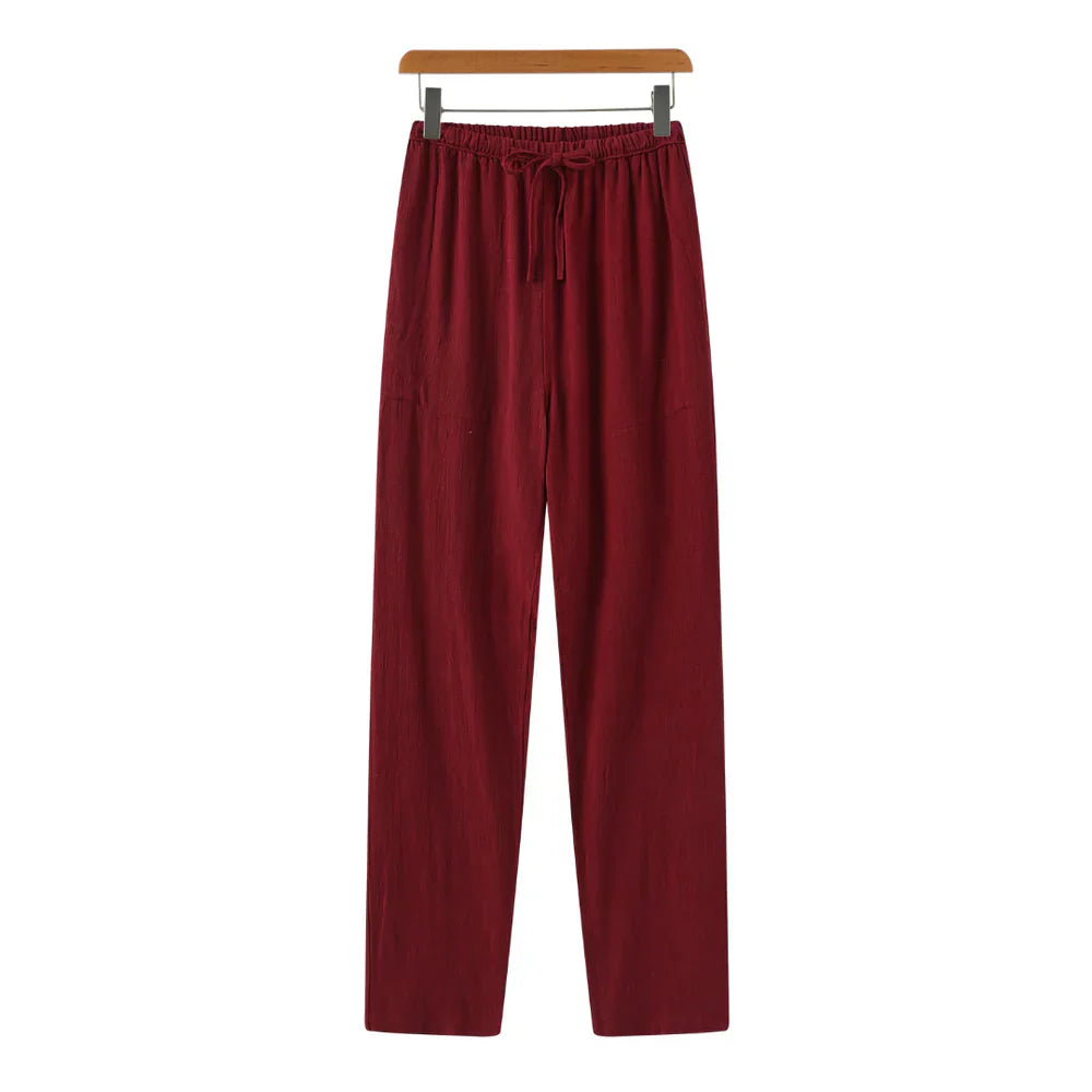 Hessel | Linen Slim Fit Trousers