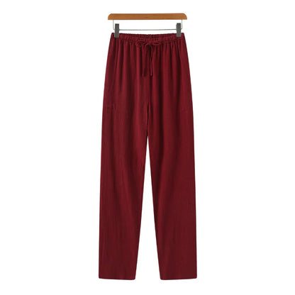 Hessel | Linen Slim Fit Trousers