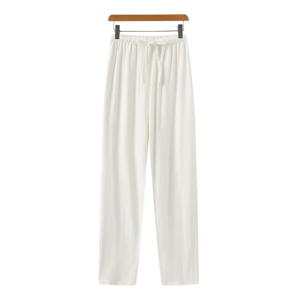Hessel | Linen Slim Fit Trousers