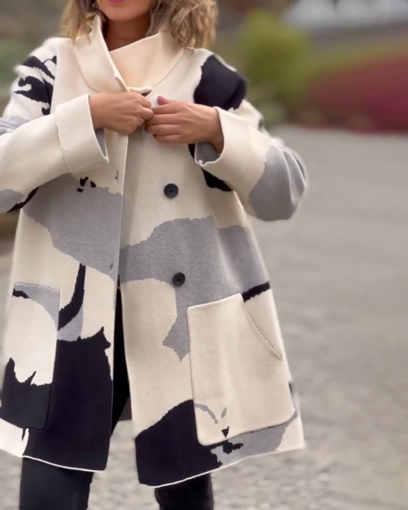 Trendy Jacket with Long Sleeves and Print