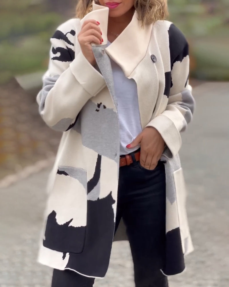 Trendy Jacket with Long Sleeves and Print