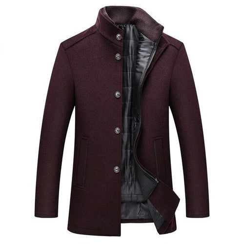 Hugo | Single-breasted Thick Wool Men's Coat