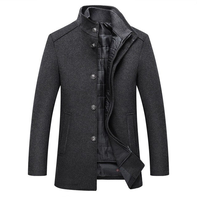 Hugo | Single-breasted Thick Wool Men's Coat