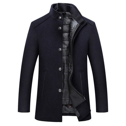 Hugo | Single-breasted Thick Wool Men's Coat