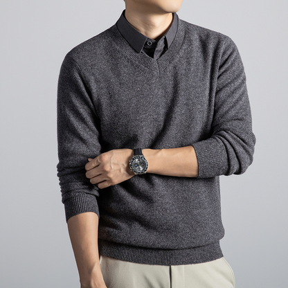 Hugo | V-neck jumper with long sleeves and ribbed finish