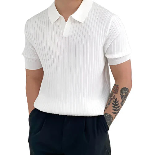 James | Ribbed Cotton Polo Shirt