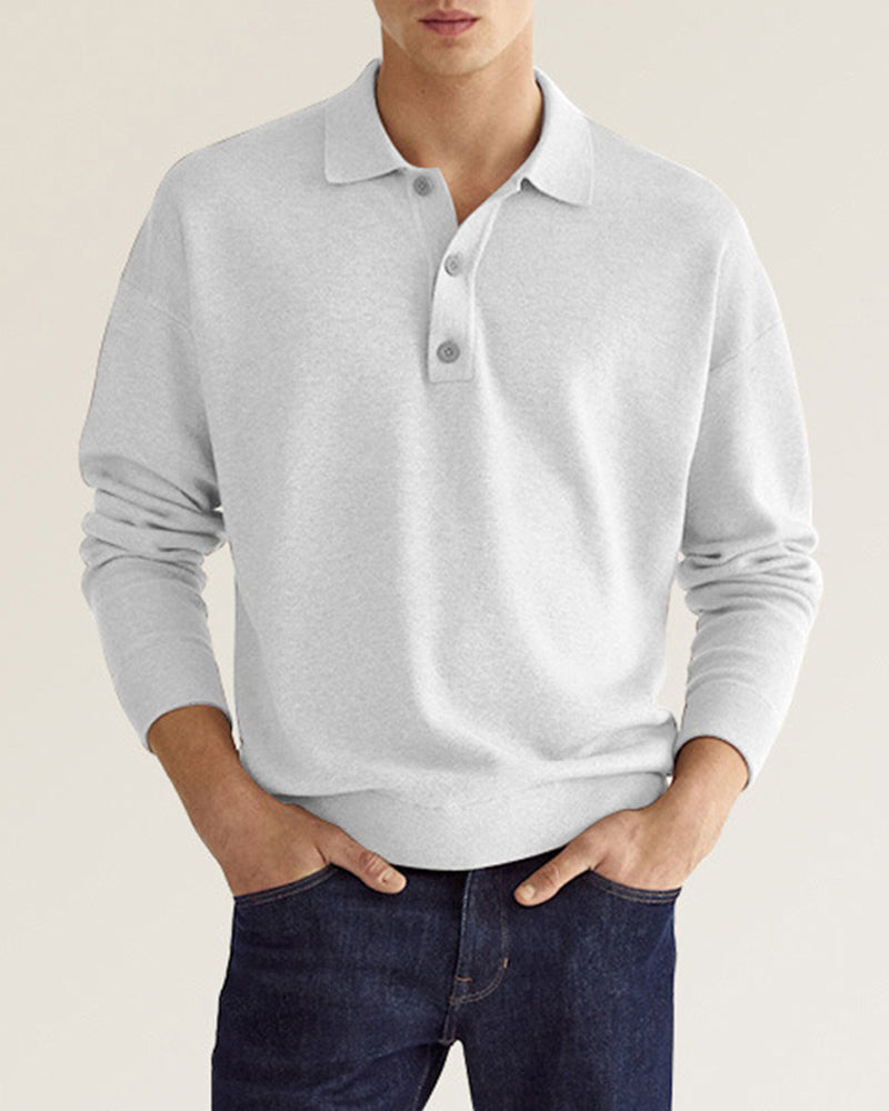 Jantje | Men's Polo Shirt with Long Sleeves and Button Closure