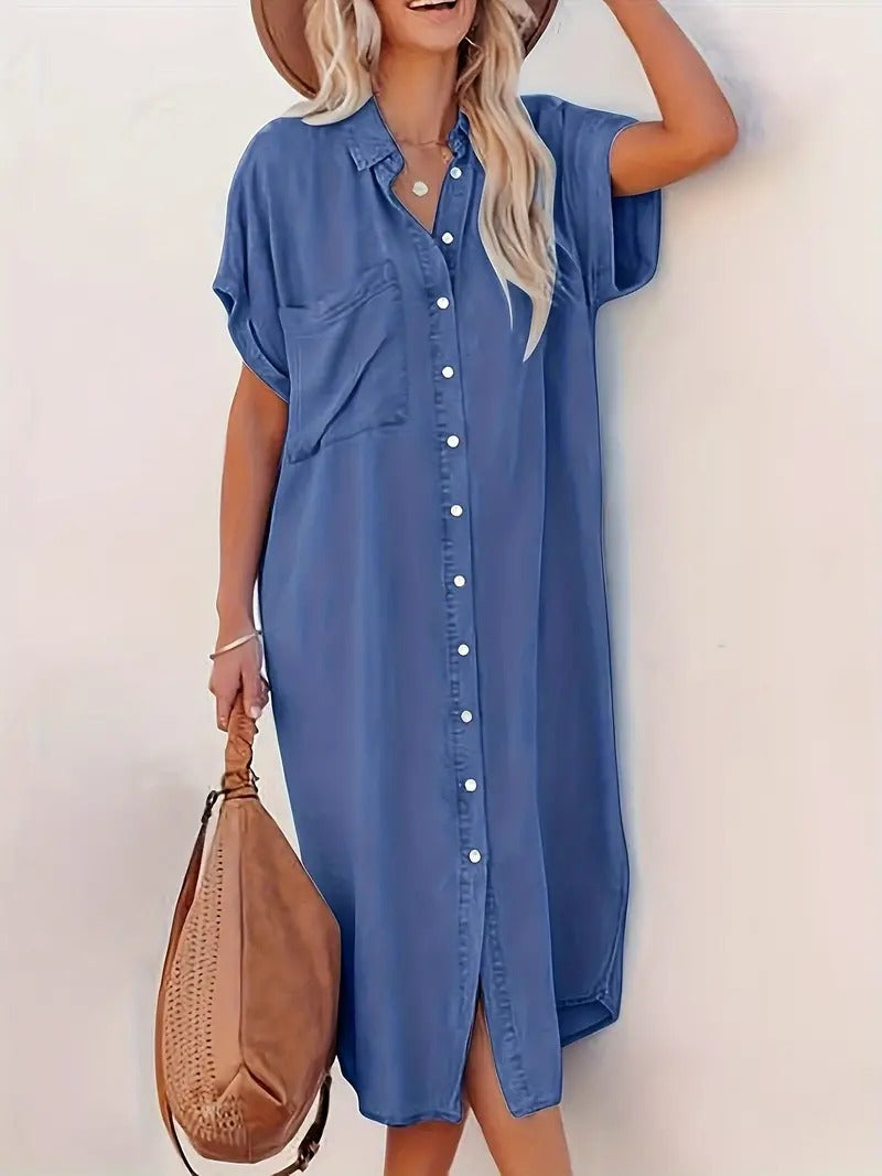 Jasmijn | Stylish Shirt Dress with Button Closure and Slits