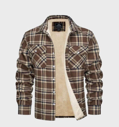 Jasper | Elegant men's flannel jacket in vintage style with fleece lining