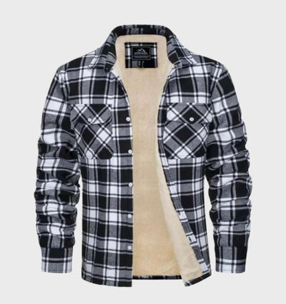 Jasper | Elegant men's flannel jacket in vintage style with fleece lining