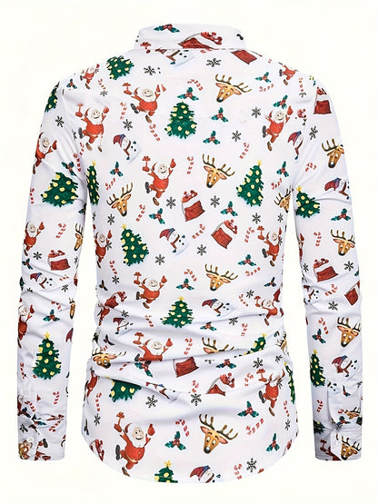 Jasper | Festive Christmas Print Long Sleeve Shirt