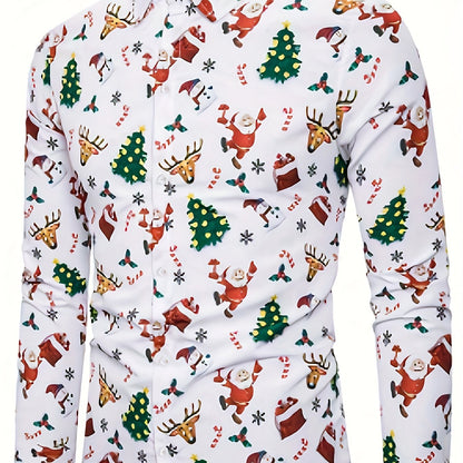 Jasper | Festive Christmas Print Long Sleeve Shirt