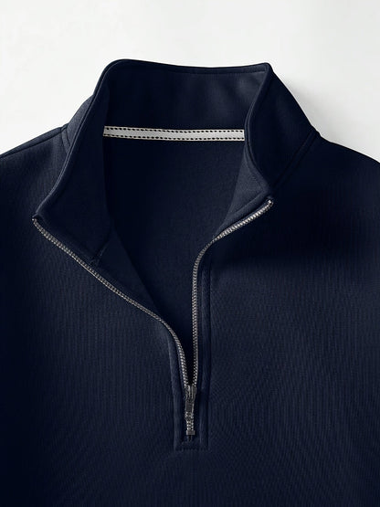Jasper | Men's Casual Plain Colour Quarter-Zip Pullover Sweatshirt