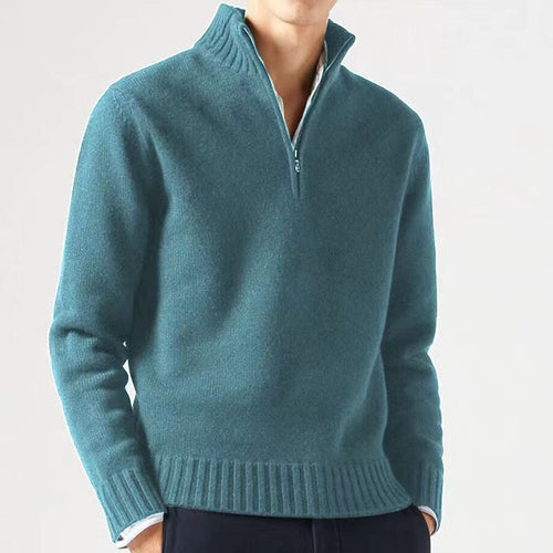 Jasper | Men's Knitted Jumper with Zip and Thick Collar