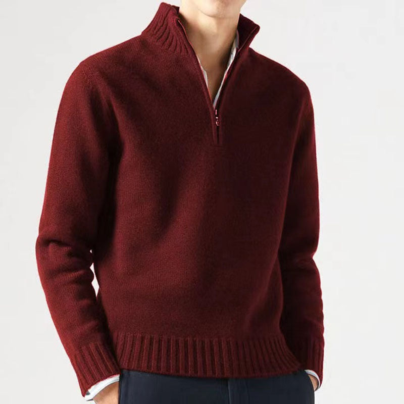 Jasper | Men's Knitted Jumper with Zip and Thick Collar