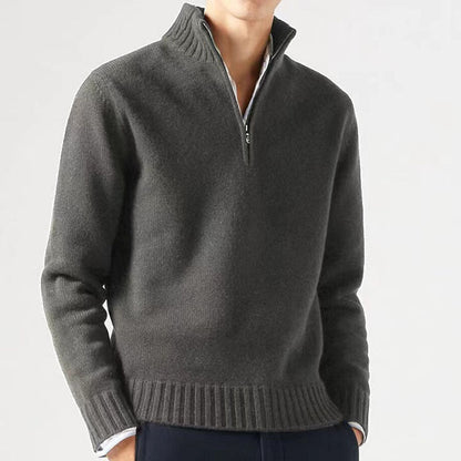 Jasper | Men's Knitted Jumper with Zip and Thick Collar