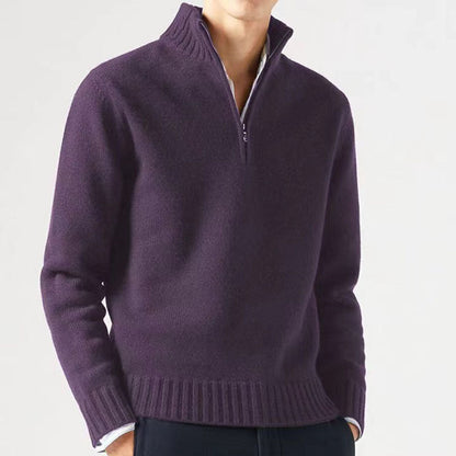 Jasper | Men's Knitted Jumper with Zip and Thick Collar