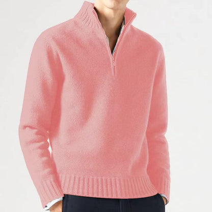 Jasper | Men's Knitted Jumper with Zip and Thick Collar