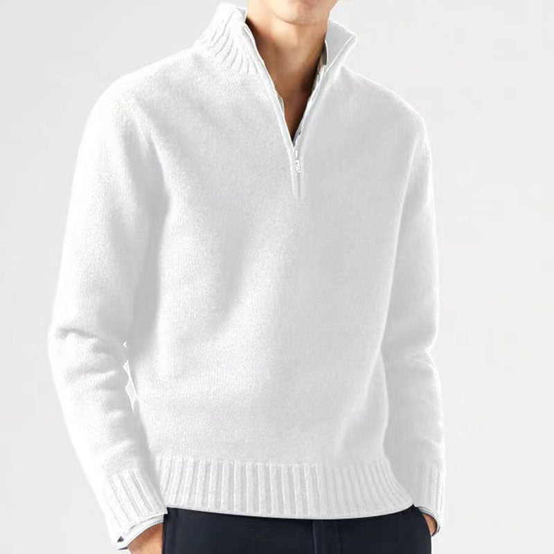 Jasper | Men's Knitted Jumper with Zip and Thick Collar