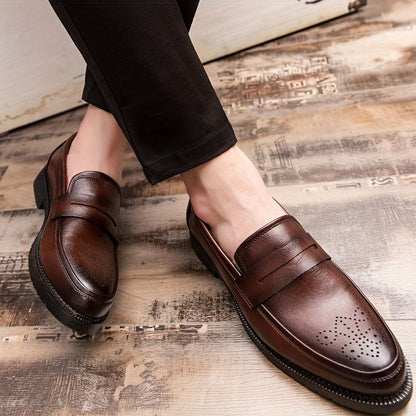 Jasper | Men's Penny Loafers with Brogue Details